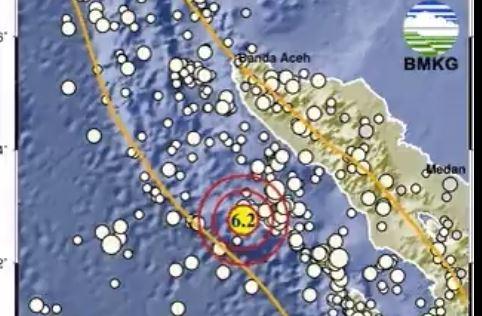 BMKG Sebut Gempa M 6,2 di Sinabang Simeuleu Aceh Jenis Gempa Bumi Dangkal